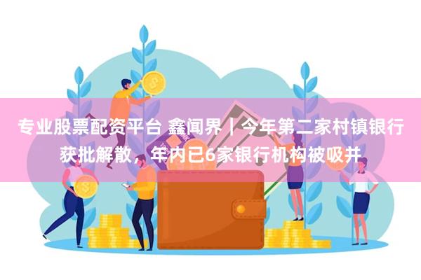 专业股票配资平台 鑫闻界｜今年第二家村镇银行获批解散，年内已6家银行机构被吸并