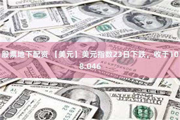 股票地下配资 【美元】美元指数23日下跌，收于108.046