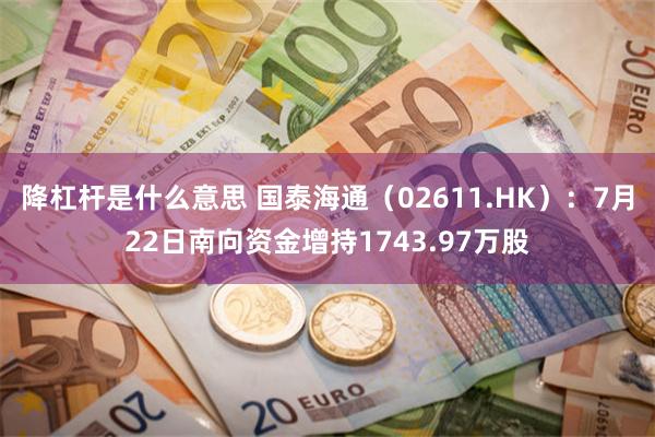 降杠杆是什么意思 国泰海通（02611.HK）：7月22日南向资金增持1743.97万股
